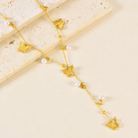 Collier pendentif à pampilles pour femme, thème océan, en acier inoxydable, avec étoile de mer, coquillage, pieuvre, tortue et perles d'imitation, bijou quotidien
