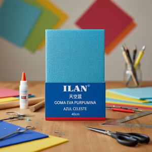 Foglio di Schiuma EVA ILAN 40x60cm, Blu Cielo Glitterato, Materiale per Artigianato - Product Image 3