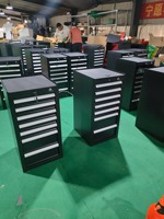 Chariot à outils roulant OEM à 7 tiroirs, établi de garage en fer robuste, armoire de rangement d'atelier personnalisée avec plateau latéral