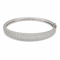 Bracelet jonc en argent 925 avec zircon pour femme, bijoux élégants empilables, accessoires de mode