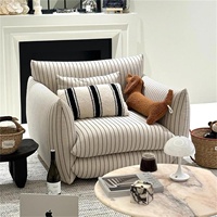 Donna 2026 Französischer Stil Baumwoll-Leinen-Stoff Serlia Sofa Wohnzimmer Kleine Wohnung Einzelsitz Gerade Reihe Freizeit-Liegestuhl