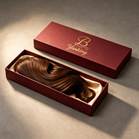 Boîte d'emballage en carton de luxe pour extensions de cheveux, avec logo personnalisé, couvercle et base, boîte cadeau