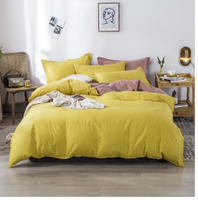 Parure de lit moderne 100 % coton de couleur unie, ensemble de literie doux et durable en coton, housse de couette, drap et taies d'oreiller pour hôtel et maison