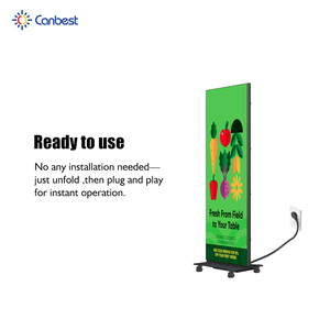 Canbest GoB p1.2 p1.5 p1.8 p2.5 xách tay có thể gập lại LED Poster Totem hiển thị trong nhà kỹ thuật số gấp Màn hình LED biểu ngữ video tường - Product Image 3