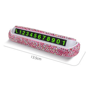 Cadre <span class=keywords><strong>de</strong></span> plaque d'immatriculation <span class=keywords><strong>de</strong></span> voiture SUV avec strass ABS créatif mode Bling Bling Accessoires d'intérieur <span class=keywords><strong>de</strong></span> parking temporaire - Product Image 2