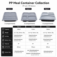 Boîte alimentaire jetable en plastique PP estampillée pour poulet rôti, nouilles, gâteaux, fruits frais - Solution d'emballage haut de gamme