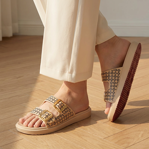 [Babouche] Usine de Chaussons** Claquettes Femme à Double Boucle en EVA Fabricant Direct Chappal Selipar Vente en Gros Afrique Commande FCL - Product Image 1