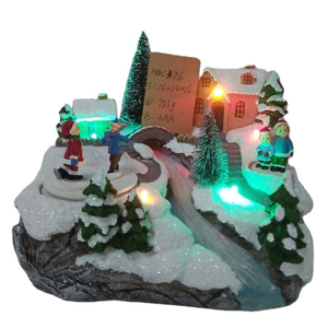 Casetta Natalizia, <span class=keywords><strong>Casa</strong></span> di Natale con Decorazioni LED, Accessori in Resina, <span class=keywords><strong>Regalo</strong></span> Artigianale in Resina, Decorazioni Natalizie - Product Image 1