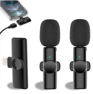 OEM 2 en 1 Microphone sans fil Lavalier Réduction du bruit Enregistrement Portable Mini Microphone pour <span class=keywords><strong>iPhone</strong></span> / iPad <span class=keywords><strong>Android</strong></span> - Product Image 3