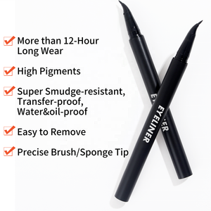 Haute qualité plus de 12 heures longue tenue végétalien maquillage crémeux <span class=keywords><strong>Eye</strong></span> <span class=keywords><strong>Liner</strong></span> crayon personnalisé à séchage rapide imperméable noir liquide Eyeliner - Product Image 6