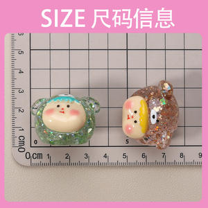 Nuevo lindo colorido estéreo-brillo cabeza de oso Lilith Diy resina encanto accesorios para bolso ciego llaveros - Product Image 2