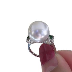 Nuevo Anillo de Perlas Naturales Redondas de 925, 12-13 mm, Incrustaciones de Artesanía Importada Exquisita, Estilo Moderno, Dispositivo de Apertura de Valor - Product Image 5