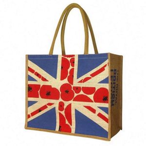 Sac de shopping en jute personnalisé, sac en toile de jute réutilisable, sacs de shopping en lin avec logo personnalisé pour la publicité - Product Image 1