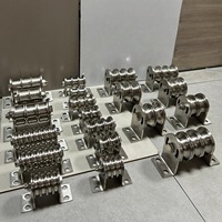 Poulie de guidage latérale à double ou triple roue réglable en acier inoxydable pour câble de levage