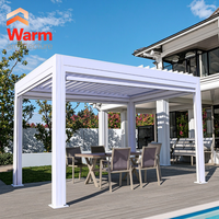 Pergola 100% étanche pour la cour familiale/ le stationnement des voitures, usage multiple, jardin de loisirs, pergola motorisée en aluminium à lames orientables