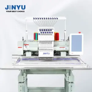2024 New Jinyu Single Head Automation Embroidery Machine 12/15 Needles Mini Sewing Apparel Machinery 500*800MM