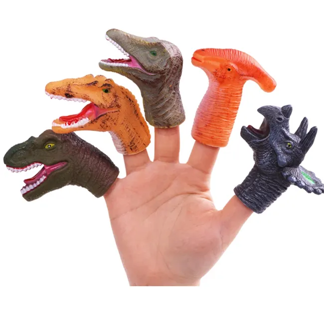 Dinosauro evade colla marionette da dito per bambini giocattolo educativo divertente <span class=keywords><strong>finger</strong></span> puppet giocattolo per i ragazzi e le ragazze