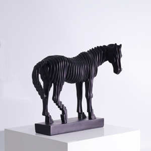 Décoration de maison Antique, ornement, Sculpture de zèbre, Art Vintage abstrait, figurines d'animaux, pièces d'exposition pour la maison, statue de cheval <span class=keywords><strong>origami</strong></span> - Product Image 2