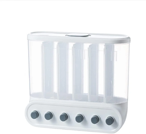 Contenedores de Cocina, Dispensador de Cereales de 6 Compartimentos, Contenedores de Almacenamiento de Cereales Sellados para Montar en la Pared, Caja para Granos, Recipiente para Alimentos - Product Image 3
