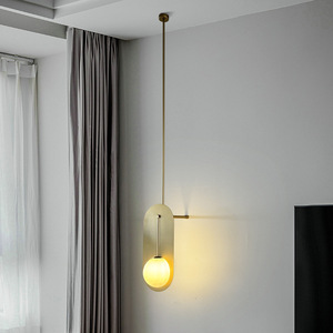 Lámpara de Pared Nórdica de Barra Larga, LED E27 con Interruptor, Iluminación Minimalista para Hotel, Club, Pasillo, Dormitorio - Product Image 1