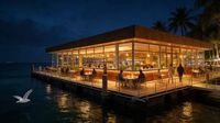Plateforme de fête flottante avec base en aluminium, maison flottante, villa aquatique de luxe