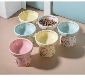 Özel Tasarım Çevre Dostu Seramik Su Geçirmez Yuvarlak Evcil Hayvan Mama Kabı, Köpekler İçin Evde Kullanım İçin Şık Düz Desenli - Product Image 4