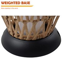 TSINYE Lanterne en osier de jardin moderne en rotin tissé à LED résistant aux intempéries avec indice IP65