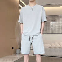 Traje de Manga Corta de Poliéster de Moda con Materiales de Primera Calidad, Conjunto de Camiseta y Pantalón Corto Informal y Profesional para Actividades al Aire Libre