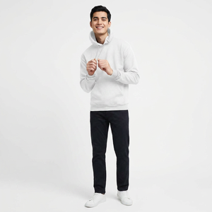 Sweat à capuche en molleton de coton délavé et vieilli Clush Industries pour homme, coupe régulière, style Y2K streetwear, couleur unie, respirant et séchage rapide - Product Image 1