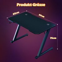 Mesa de juegos en forma de Z moderna madera Metal luces ajustables Led Rgb Pc juego hogar Oficina ordenador escritorio mesa de juegos para juegos