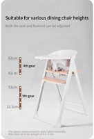 Chaise haute évolutive pour bébé, pliable à un bouton, en plastique, portable, mobilier enfant en bois