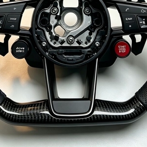 Nouveau Volant en Cuir et Fibre de Carbone <span class=keywords><strong>S</strong></span>-<span class=keywords><strong>Line</strong></span> avec Bouton de Démarrage pour <span class=keywords><strong>Audi</strong></span> Q5 R8 TTRS C6 C7 S7 S4 A4 B8 RS3 SQ5 S5 B9 A6 C8 <span class=keywords><strong>A3</strong></span> - Product Image 4