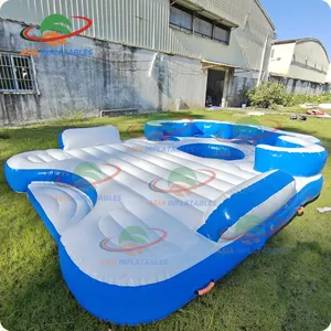 महासागर inflatable फ्लोटिंग द्वीप inflatable फ्लोटिंग पूल इंफ्लेटेबल फ्लोटिंग क्वा द्वीप 12 व्यक्ति के लिए