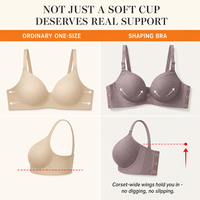 Soutien-gorge sans couture sans armatures OEM ODM, push-up, avec larges bretelles latérales, balconette, pour femmes, usage quotidien