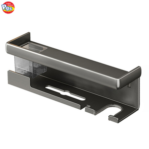 Support mural Prodigy PS10 en plastique noir sans perforation pour salle de bain, toilettes, cuisine et articles pour bébés - Product Image 2