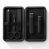 Étui de voyage 5 pièces Kit de voyage de toilettage des ongles de précision lime à ongles coupe-ongles en acier inoxydable ensemble de manucure