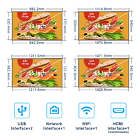 Écran de menu numérique LCD mural Tacteasy 32" 43" 55" 4K avec animation tactile infrarouge pour restaurant, centre commercial