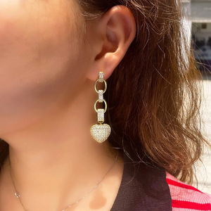 Orecchini Pendenti in Cristallo Taglio Cuore Grace Placcati Oro Gioielli alla Moda per Donna - Product Image 5