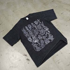 T-shirt graphique personnalisé pour homme, imprimé vintage gothique, coton épais, coupe oversize, style Y2K grunge streetwear, vente en gros - Product Image 2