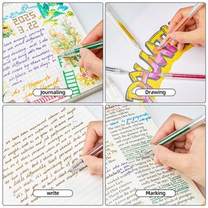 डोमीकी New18-Colorful बहु-रंगीन सपने स्टार ग्लिटर जेल पेन बड़ी क्षमता 1.0 मिमी छात्र मार्कर प्लास्टिक - Product Image 4