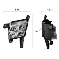 Feu anti-brouillard LED pour Hyundai IX25 Creta 2015 2016, phare de voiture avec 4 yeux DRL, étanche, lumière blanche froide