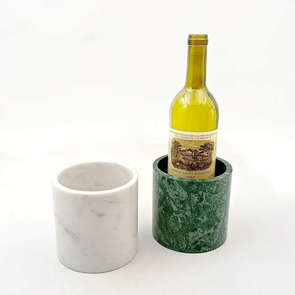 Suporte decorativo para garrafa, porta-talheres com mármore para vinho