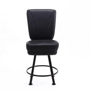 เก้าอี้เล่นการพนันในร่มที่สะดวกสบายเก้าอี้หนังแท้นั่งคาสิโนเก้าอี้สล็อตแมชชีนสีดำหมุนได้