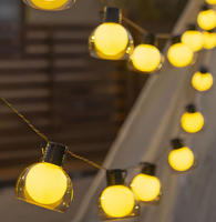 Guirlande lumineuse LED solaire pour camping en plein air, ambiance lumineuse, globe, IP44 étanche, ampoules féériques pour la décoration de tente de canopée