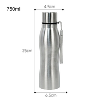 Nouveautés Ventes Chaudes Bouteille d'Eau Sportive en Acier Inoxydable Isolée à Simple Couche de 500 ml Bon Marché Thermos Flacon sous Vide