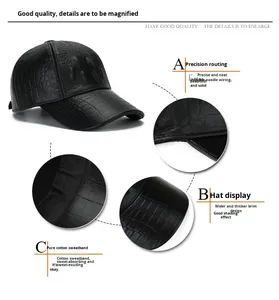 Casquette de baseball en cuir à motif crocodile, nouvelle conception, automne-hiver, décontractée, de haute qualité - Product Image 3