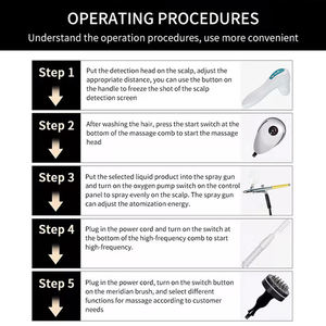 Analyseur <span class=keywords><strong>de</strong></span> cheveux et microscope 5 en 1 avec peigne massant vibrant pour <span class=keywords><strong>la</strong></span> croissance des cheveux - Product Image 5