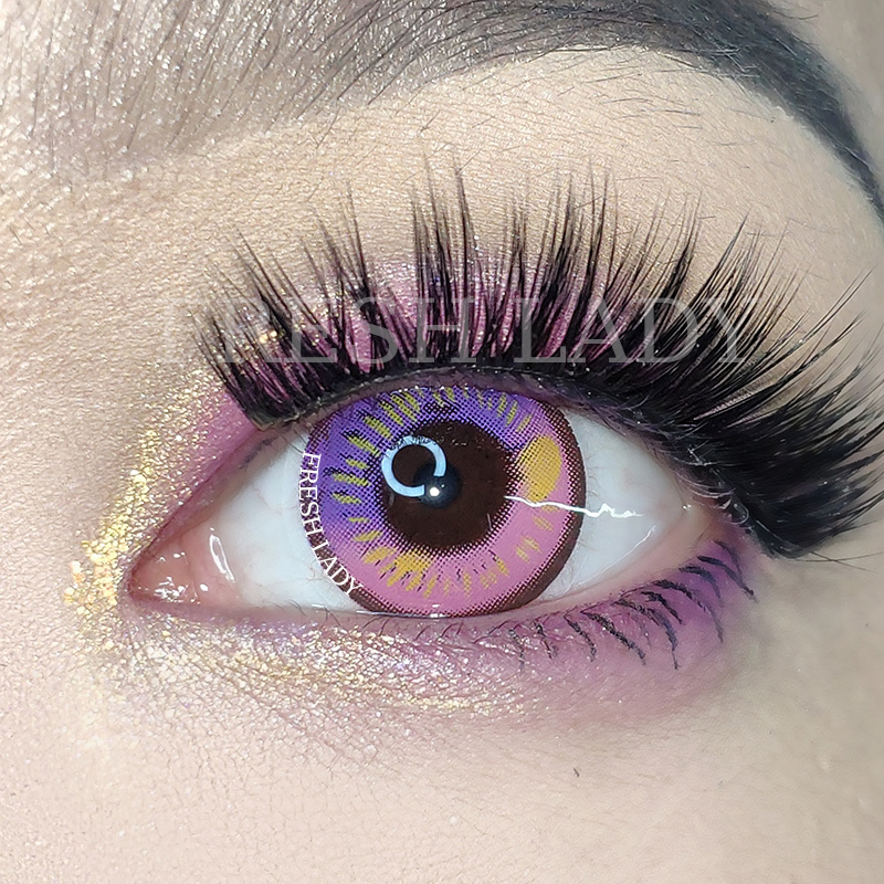 Liangguo Fresh lady Lunar Earth anime violet cosplay color contact lenses