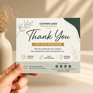 Cartes de remerciement écologiques en kraft, vente en gros, cartes de remerciement en kraft avec enveloppe, cartes de remerciement écologiques - Product Image 1