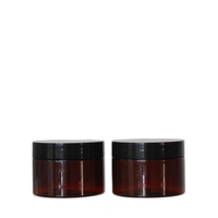 Pot en plastique PET ambré de 120 ml, personnalisable avec un bouchon blanc/noir (sérigraphie/estampage à chaud), certifié ISO9001, lotion cosmétique gratuite